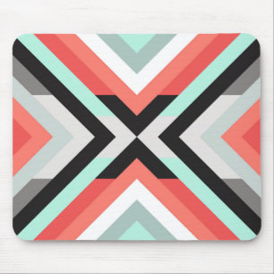 Contemmodern koraal Mint Geometrisch ontwerp Muismat