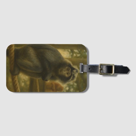 Contemplatieve aap - Serene Wildlife Art Bagagelabel (Voorkant (horizontaal))