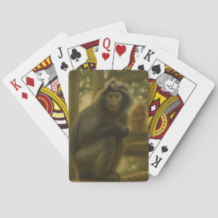 Contemplatieve aap - Serene Wildlife Art Pokerkaarten