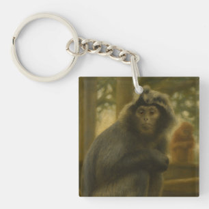 Contemplatieve aap - Serene Wildlife Art Sleutelhanger
