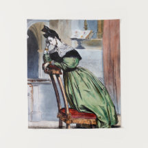 Contemplatieve Victoriaans dame in het groen - Ele