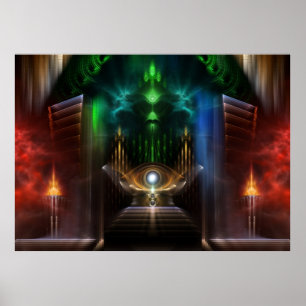 Contemplating Oz Fractal Craquelure Wall Poster