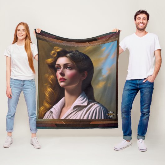 Contemplating The Future AI Concept Art van Xzendo Fleece Deken (In situ)