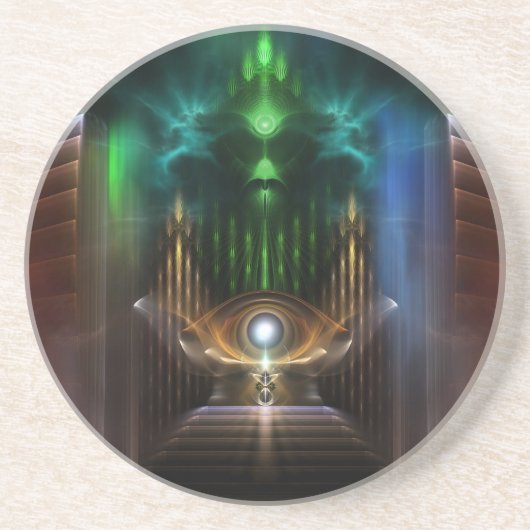 Contempler Oz Fractal Art Dessous de verre de grès (Devant)