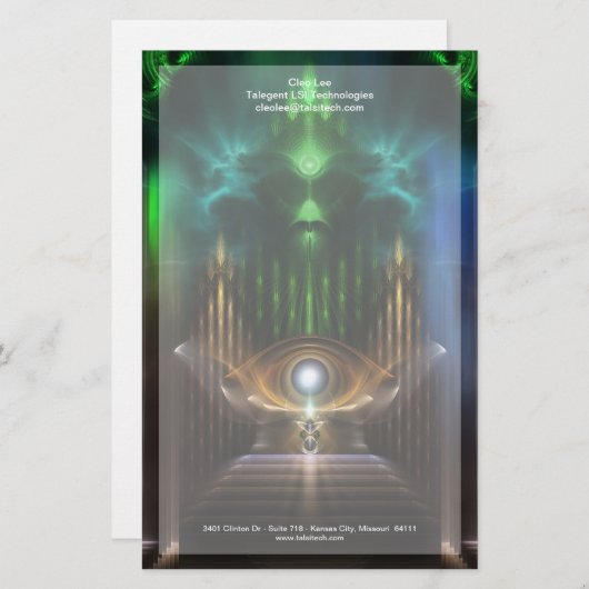 Contempler Oz Fractal Art papeterie (Devant / Derrière)