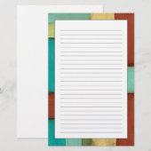 Contempoary Coastal Multicolored Painting Briefpapier (Voorkant / Achterkant)