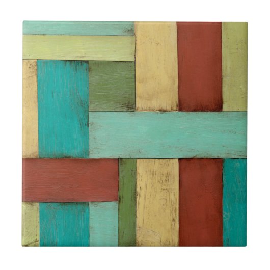 Contempoary Coastal Multicolored Painting Tegeltje (Voorkant)