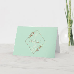 Contemporain Aqua Bleu Carte de remerciements plié
