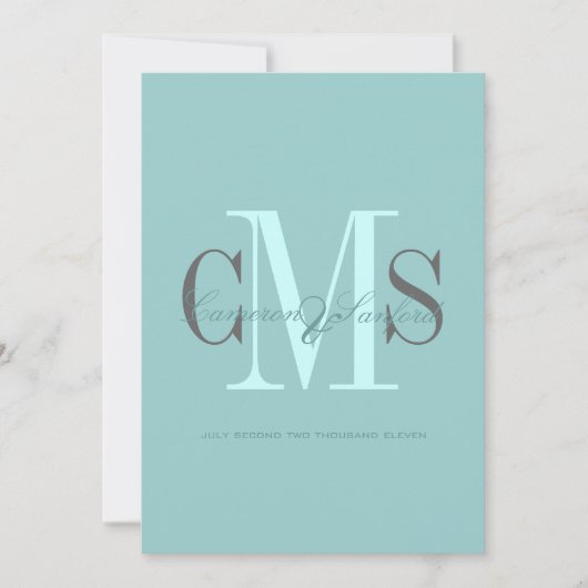 Contemporain + chic monogramme Mariage Invitations (Devant)