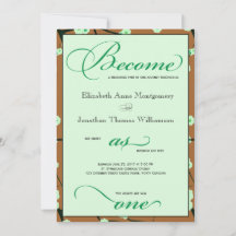 Contemporain Christian Floral Mariages Invitations