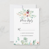 Contemporain Eucalyptus Floral RSVP (Devant)