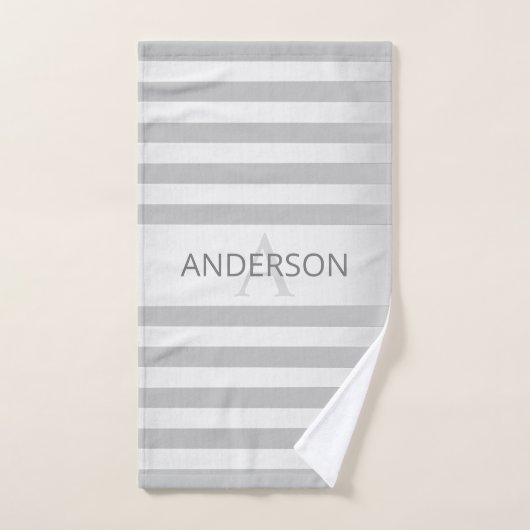 Contemporain Faux Argent Ombre Gris (Serviette à main)