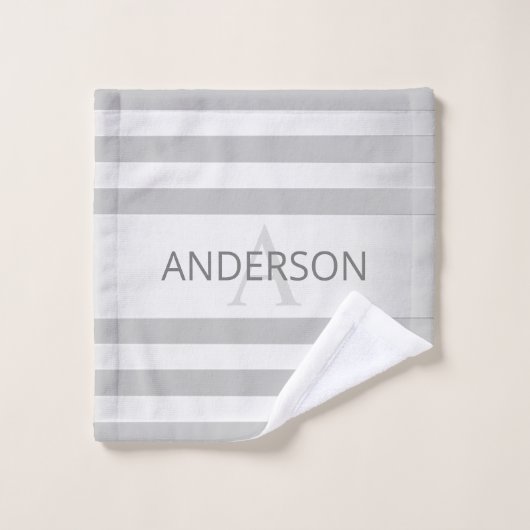 Contemporain Faux Argent Ombre Gris (Gant de toilette)