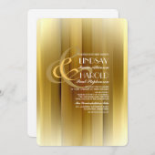 Contemporain Luxe Gold Wedding Invitations (Devant / Derrière)