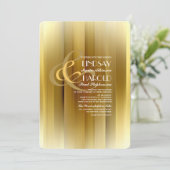 Contemporain Luxe Gold Wedding Invitations (Debout devant)