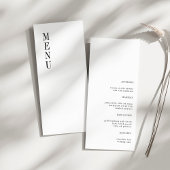 Contemporain minimaliste Mariage Dîner Menu