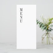 Contemporain minimaliste Mariage Dîner Menu (Debout devant)