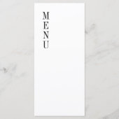 Contemporain minimaliste Mariage Dîner Menu (Devant)
