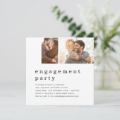 Contemporary 2 Photo Grid Engagement Party Square Kaart (Staand voorkant)