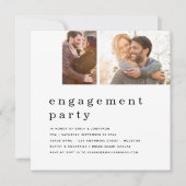 Contemporary 2 Photo Grid Engagement Party Square Kaart (Voorkant)