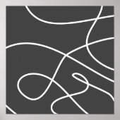 Contemporary Abstract Line Art Chic Black White Poster (Voorkant)
