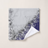  Contemporary Blue Grey Towel Set (Gant de toilette)