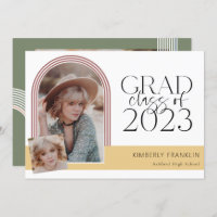 Contemporary Chic Graduation Photo Invitation