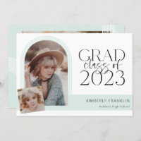 Contemporary Chic Graduation Photo Invitation