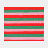 Contemporary Christmas Stripes  Fleece Deken (Voorkant (Horizontaal))