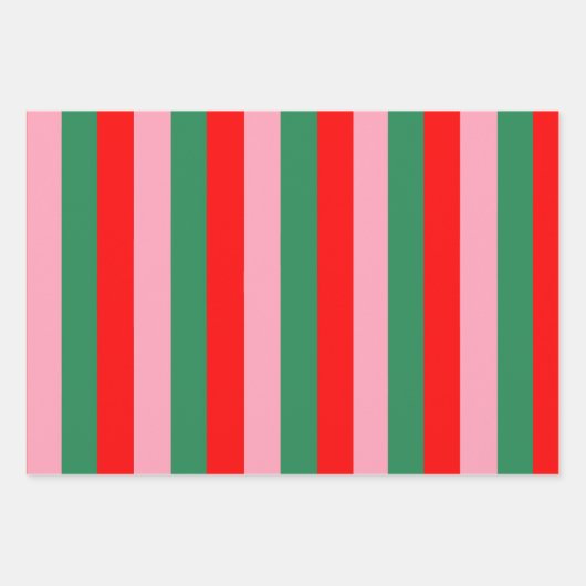 Contemporary Christmas Stripes  Inpakpapier Vel (Voorkant 3)