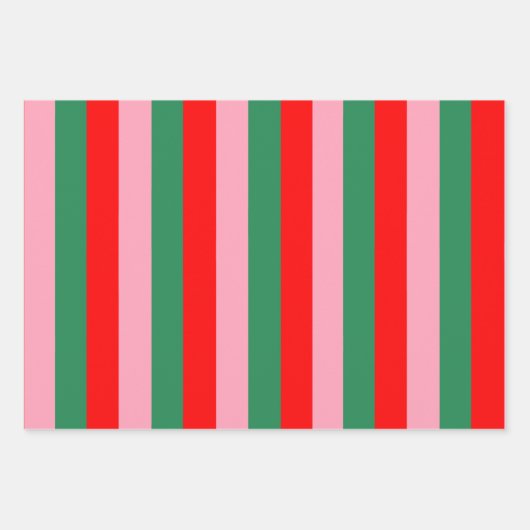 Contemporary Christmas Stripes  Inpakpapier Vel (Voorkant 2)