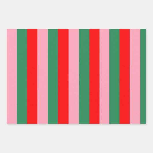 Contemporary Christmas Stripes Inpakpapier Vel (Voorkant)