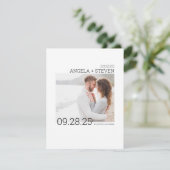 Contemporary Clean Minimalist Bewaar de datumfoto Save The Date (Staand voorkant)