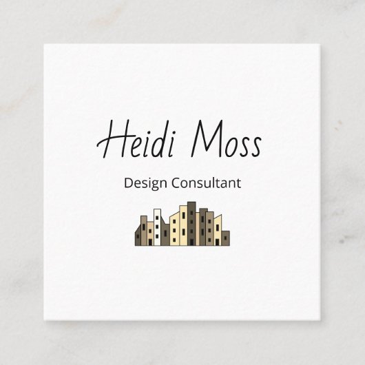 Contemporary Design Consultant QR code Modern Vierkante Visitekaartje (Voorkant)