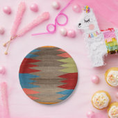 Contemporary Dusty Blue Gray Striped Papieren Bordje (Feest)