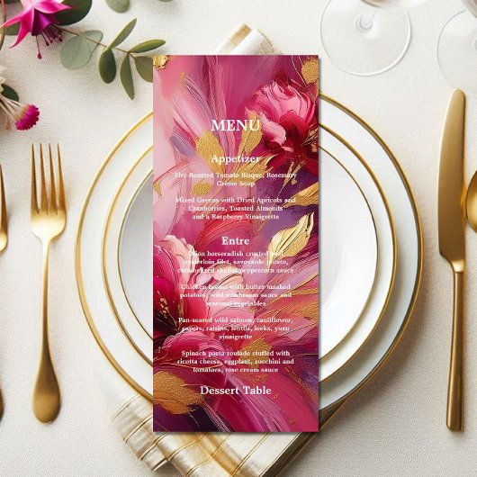 Contemporary Elegance: Fuchsia Pink Gold Menu