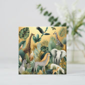 Contemporary exotic animals and birds 1 gold kaart (Staand voorkant)