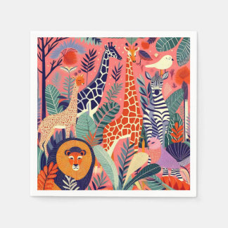 Contemporary exotic animals and birds 1 pink servet