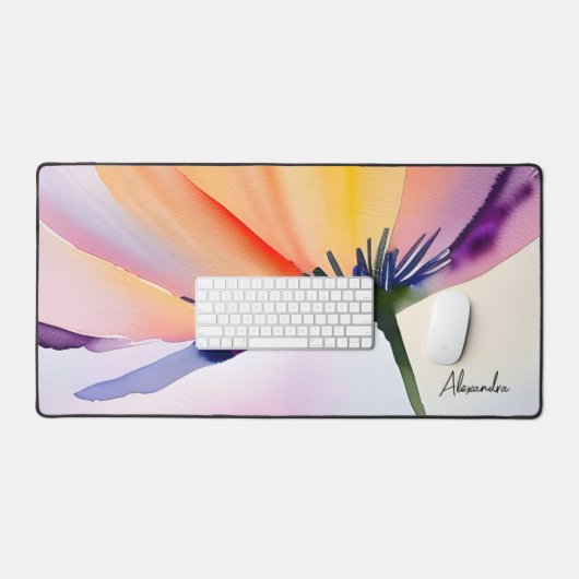 Contemporary Floral Optional Custom Name (Clavier et souris)