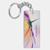 Contemporary Floral Optional Custom Name Sleutelhanger (Voorkant Links)