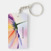Contemporary Floral Optional Custom Name Sleutelhanger (achterkant)