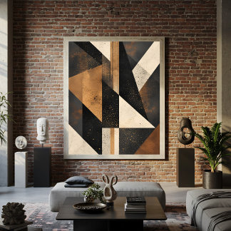 Contemporary Geometric Harmony Canvas Afdruk