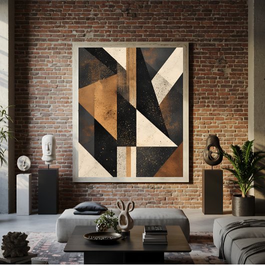 Contemporary Geometric Harmony Canvas Afdruk