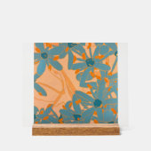 Contemporary Leaf Design in Peach Acryl Bord (Voorkant)