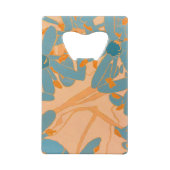 Contemporary Leaf Design in Peach Bottleopener Kredietkaart Flessenopener (Achterkant)