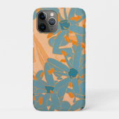 Contemporary Leaf Design in Peach Case-Mate iPhone Case (Achterkant)