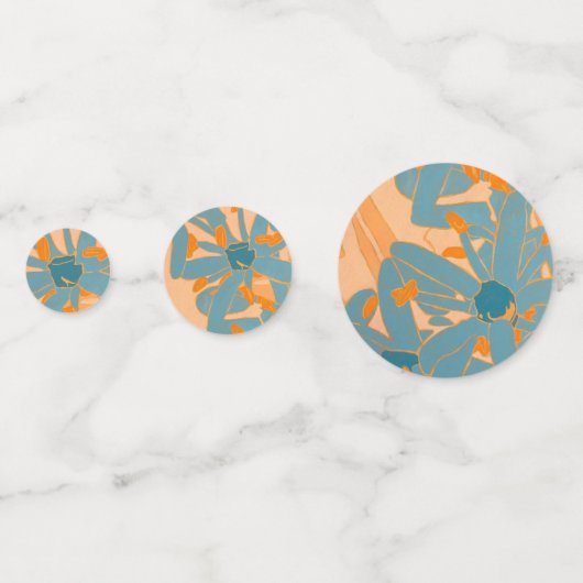 Contemporary Leaf Design in Peach Confetti (Achterkanten)