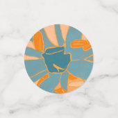 Contemporary Leaf Design in Peach Confetti (Kleine voorkant)