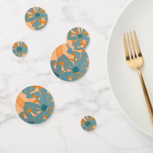 Contemporary Leaf Design in Peach  Confetti (Groep)