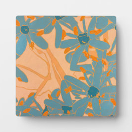 Contemporary Leaf Design in Peach  Fotoplaat